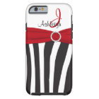 Red, Black, White Zebra Striped iPhone 6 case