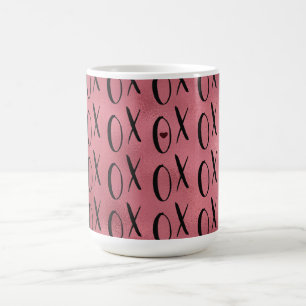 Red Black XOXO Heart Coffee Mug