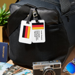 Red Black Yellow Germany Flag German Custom Luggage Tag