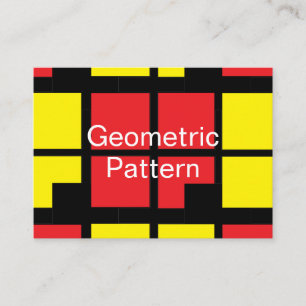 Red Black Yellow Squares Geometric Pattern Business Card