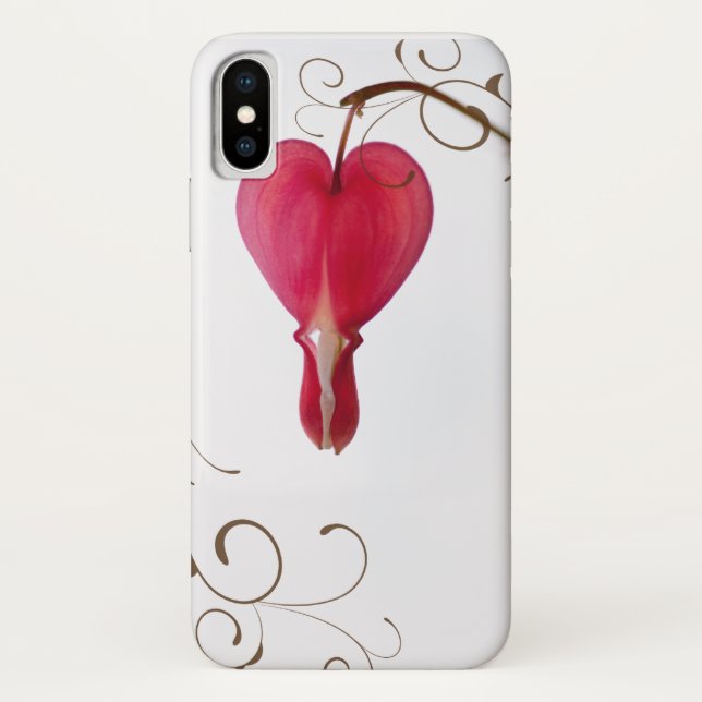 Red Bleeding Heart Flower Case-Mate iPhone Case (Back)