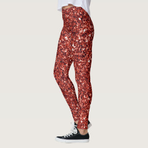 Red Bling, sparkle and glitter,  Leggings