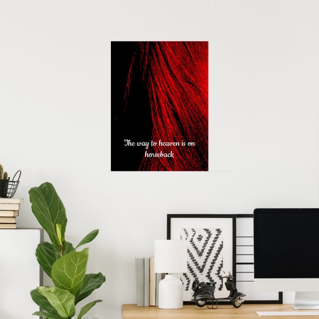 Red & Blkack Horse Mane Poster Print (Home Office)