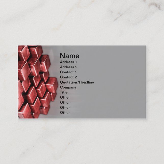 Red Blocks Business Card (Front)