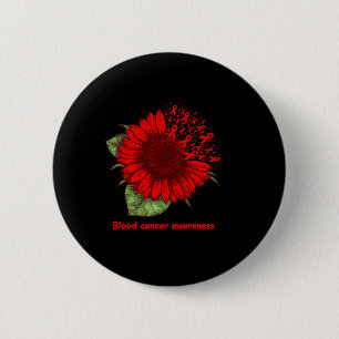 Red Blood Cancer Awareness Sunflower Gift Warrior 6 Cm Round Badge