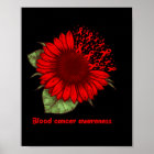 red blood cancer awareness sunflower gift warrior