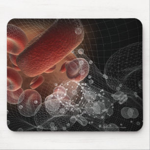 Red blood cells in wireframe mouse mat