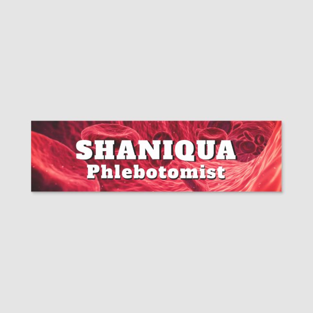 Red Blood Cells Phlebotomist  Name Tag (Front)