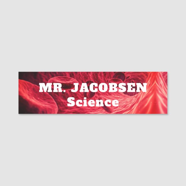 Red Blood Cells Science Teacher  Name Tag (Front)