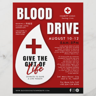 Red Blood Drive Donation Advertisement Health Flyer