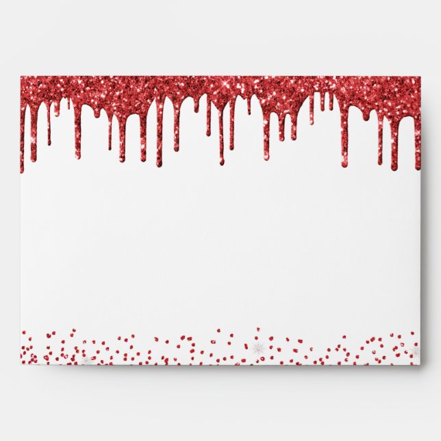 Red blood glitter dripping vampire white envelope (Front)
