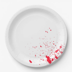 Red Blood Splatter Paper Plate