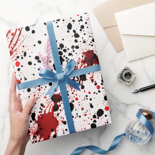 Red Blood Splatter Pattern  Wrapping Paper (Gifting)