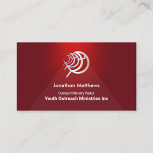 Red Blood Vignette Spot Light Ichthus Ministry Business Card