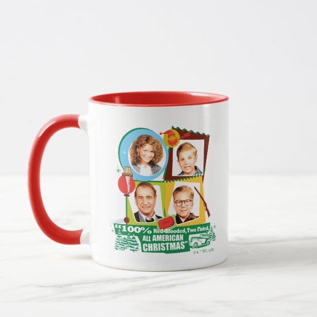 Red-Blooded, Two Fisted, All American Christmas Mug (Left)