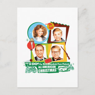 Red-Blooded, Two Fisted, All American Christmas Postcard