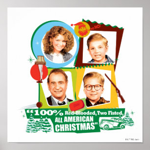 Red-Blooded, Two Fisted, All American Christmas Poster