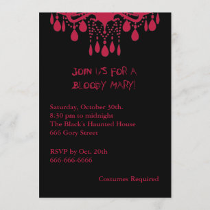 Red Bloody Mary Halloween Invitation