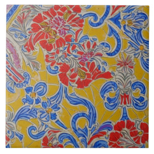 Red Bloom Ceramic Tile