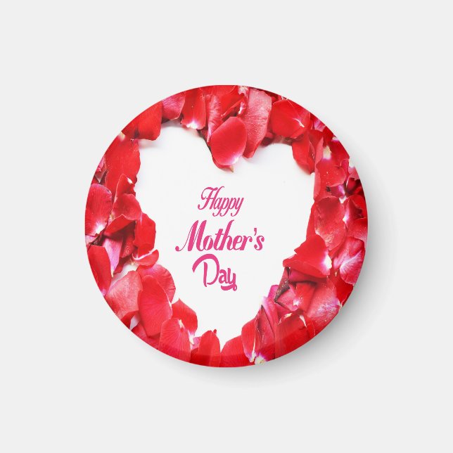 Red bloom floral magnet (Front)