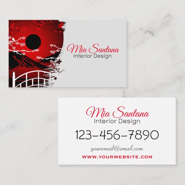 Red Blossom Business Card (Front/Back)