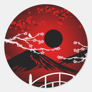 Red Blossom  Classic Round Sticker