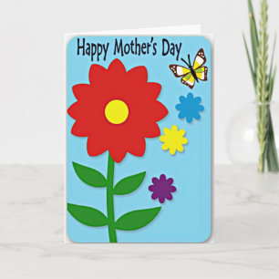 Red Blossom Mothers Day Art Card