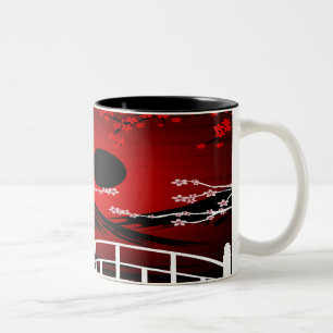 Red Blossom Two-Tone Coffee Mug