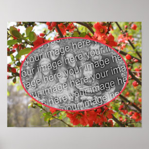 Red Blossoms Frame Create Your Own Photo  Poster