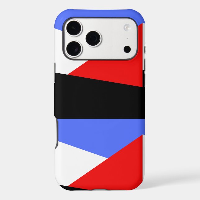 Red BLue abstract colorblock aesthetic pattern (Back)