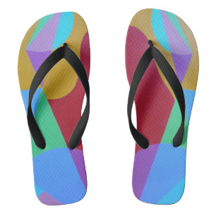 Red & Blue Abstract Flip Flops