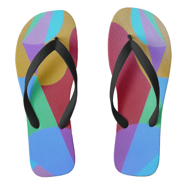 Red & Blue Abstract Flip Flops (Footbed)