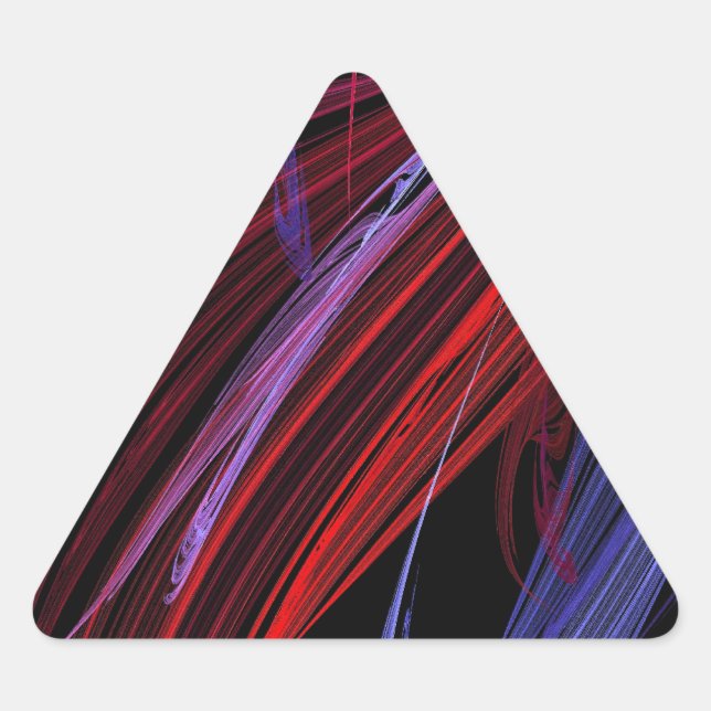 Red Blue Abstract Fractal Triangle Sticker (Front)