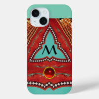 RED BLUE ABSTRACT GEOMETRIC TRIANGLE MONOGRAM