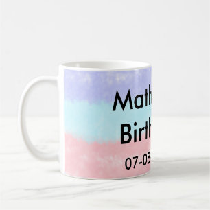 Red blue American boy birthday add name date Coffee Mug