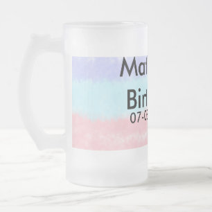 Red blue American boy birthday add name date Frosted Glass Beer Mug