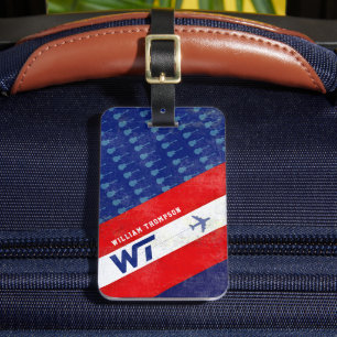 red blue American Colours striped cool Luggage Tag