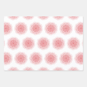Red, Blue and Black Hand Drawn Snowflake Wrapping Paper Sheet