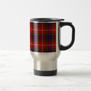 Red Blue and Green Clan Fraser Tartan Travel Mug