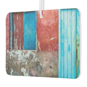 Red, blue and grey wall, door and window car air freshener