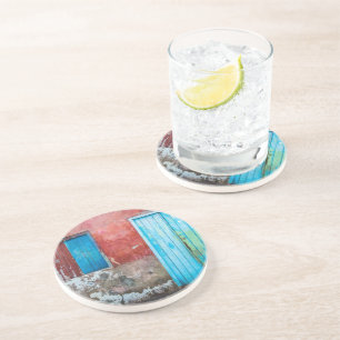 Red, blue and grey wall, door and window coaster