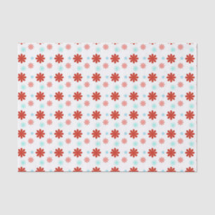 Red blue and pink flowers tissue paper