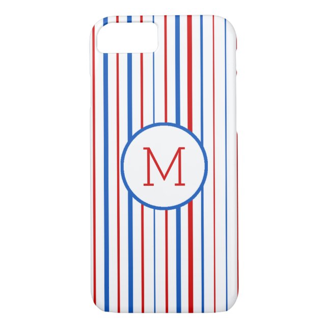 Red  Blue and White American Stripes Case-Mate iPhone Case (Back)