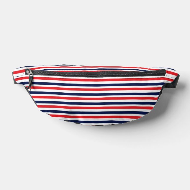 Red, blue and white stripes pattern bum bags (Lay Down)
