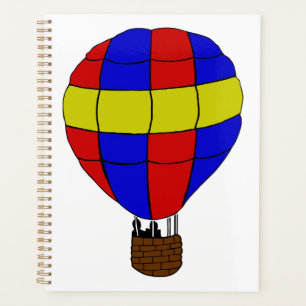 Red Blue and Yellow Hot Air Balloon Planner