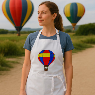 Red Blue and Yellow Hot Air Balloon Standard Apron