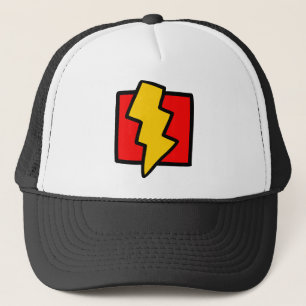 Red Blue and Yellow Lightning Bolt Trucker Hat