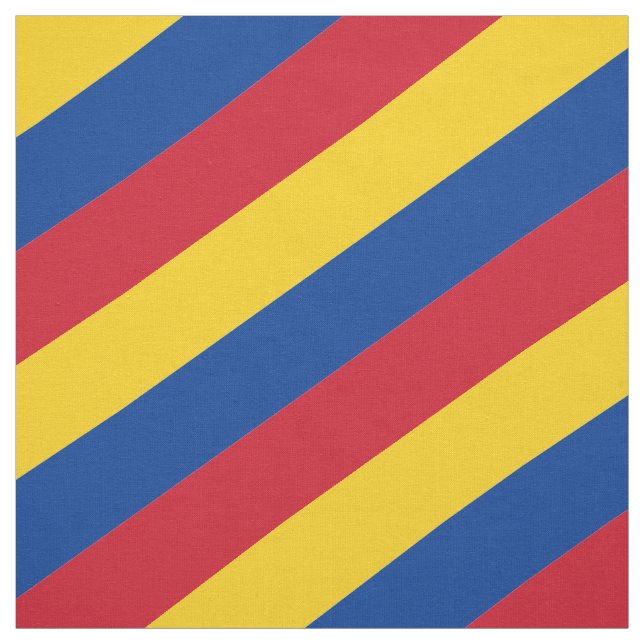 Red, blue and yellow  striped pattern fabric (Swatch)