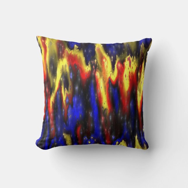 red blue and yellow throw pillow (Front)