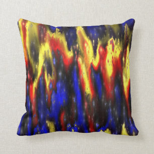 red blue and yellow throw pillow